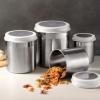 image:imageTramontina Canister Set Stainless Steel 4 Pc White Plastic Lids 80204023DS