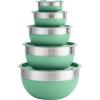 image:imageTramontina 10 Pc Covered Stainless Steel and Silicone Mixing Bowl Set Mint GreenMint Green