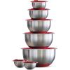 image:imageTramontina 14piece Stainless Steel Mixing Bowl Set with Red Lids 80202508DS