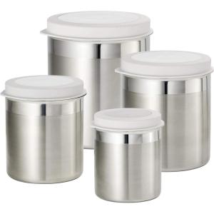 image:imageTramontina Canister Set Stainless Steel 4 Pc White Plastic Lids 80204023DS