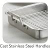 image:imageTramontina 135Inch Stainless Steel Roasting Pan with Rack Turkey Roaster for Oven Dishwasher Safe Made in Brazil15Inch