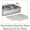 image:imageTramontina 165Inch Stainless Steel Deep Roasting Pan with Basting Grill and VRack Turkey Roaster for Oven Dishwasher Safe Made in Brazil165inch
