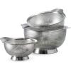 image:imageTramontina 3Pack Stainless Steel Colander Set for Kitchen 125 Qt 25 Qt amp 45 Qt Food Strainers for Salads Fruits and more3Pack