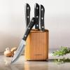 image:imageTramontina Porterhouse 4Piece Steak Knives 5Inch Stainless Steel HighCarbon Serrated Blade Kitchen Knife Set with Hardwood Block FullTang DishwasherSafe4Piece with Block