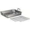 image:imageTramontina 135Inch Stainless Steel Roasting Pan with Rack Turkey Roaster for Oven Dishwasher Safe Made in Brazil15Inch