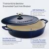 image:imageTramontina Bestow Enameled Cast Iron Dutch Oven Pot with Lid Round 55quart Smoke Gold KnobBlue