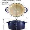 image:imageTramontina Bestow Enameled Cast Iron Dutch Oven Pot with Lid Round 55quart Smoke Gold KnobBlue