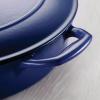 image:imageTramontina Bestow Enameled Cast Iron Dutch Oven Pot with Lid Round 55quart Smoke Gold KnobBlue