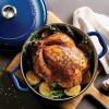 image:imageTramontina Bestow Enameled Cast Iron Dutch Oven Pot with Lid Round 55quart Smoke Gold KnobBlue