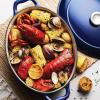 image:imageTramontina Bestow Enameled Cast Iron Dutch Oven Pot with Lid Round 55quart Smoke Gold KnobBlue