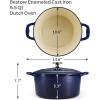 image:imageTramontina Bestow Enameled Cast Iron Dutch Oven Pot with Lid Round 55quart Smoke Gold KnobBlue