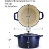 image:imageTramontina Bestow Enameled Cast Iron Dutch Oven Pot with Lid Round 55quart Smoke Gold KnobBlue