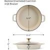 image:imageTramontina Bestow Enameled Cast Iron Dutch Oven Pot with Lid Round 55quart Smoke Gold KnobLatte