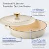 image:imageTramontina Bestow Enameled Cast Iron Dutch Oven Pot with Lid Round 55quart Smoke Gold KnobLatte