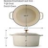 image:imageTramontina Bestow Enameled Cast Iron Dutch Oven Pot with Lid Round 55quart Smoke Gold KnobLatte