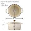 image:imageTramontina Bestow Enameled Cast Iron Dutch Oven Pot with Lid Round 55quart Smoke Gold KnobLatte