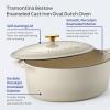 image:imageTramontina Bestow Enameled Cast Iron Dutch Oven Pot with Lid Round 55quart Smoke Gold KnobLatte