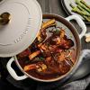 image:imageTramontina Bestow Enameled Cast Iron Dutch Oven Pot with Lid Round 55quart Smoke Gold KnobLatte