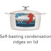 image:imageTramontina Bestow Enameled Cast Iron Dutch Oven Pot with Lid Round 55quart Smoke Gold KnobMatte White
