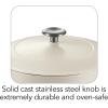 image:imageTramontina Bestow Enameled Cast Iron Dutch Oven Pot with Lid Round 55quart Smoke Gold KnobMatte White