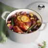 image:imageTramontina Bestow Enameled Cast Iron Dutch Oven Pot with Lid Round 55quart Smoke Gold KnobMatte White