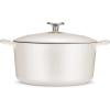 image:imageTramontina Bestow Enameled Cast Iron Dutch Oven Pot with Lid Round 55quart Smoke Gold KnobMatte White
