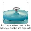 image:imageTramontina Bestow Enameled Cast Iron Dutch Oven Pot with Lid Round 55quart Smoke Gold KnobMedium Blue