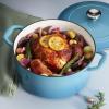 image:imageTramontina Bestow Enameled Cast Iron Dutch Oven Pot with Lid Round 55quart Smoke Gold KnobMedium Blue