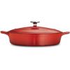 image:imageTramontina Bestow Enameled Cast Iron Dutch Oven Pot with Lid Round 55quart Smoke Gold KnobRed