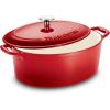 image:imageTramontina Bestow Enameled Cast Iron Dutch Oven Pot with Lid Round 55quart Smoke Gold KnobRed
