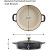 image:imageTramontina Bestow Enameled Cast Iron Dutch Oven Pot with Lid Round 55quart Smoke Gold KnobSmoke