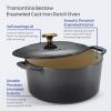image:imageTramontina Bestow Enameled Cast Iron Dutch Oven Pot with Lid Round 55quart Smoke Gold KnobSmoke