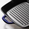 image:imageTramontina Bestow Enameled Cast Iron Grill Pan with Press 11inch Latte with Gold KnobBlue