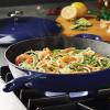 image:imageTramontina Bestow Enameled Cast Iron Grill Pan with Press 11inch Latte with Gold KnobBlue