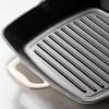 image:imageTramontina Bestow Enameled Cast Iron Grill Pan with Press 11inch Latte with Gold KnobLatte