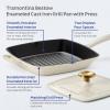 image:imageTramontina Bestow Enameled Cast Iron Grill Pan with Press 11inch Latte with Gold KnobLatte