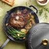 image:imageTramontina Bestow Enameled Cast Iron Grill Pan with Press 11inch Latte with Gold KnobSmoke