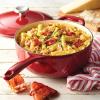 image:imageTramontina Bestow Enameled Cast Iron Saucier Pan with Lid 3quart Latte with Gold KnobRed