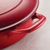 image:imageTramontina Bestow Enameled Cast Iron Saucier Pan with Lid 3quart Latte with Gold KnobRed