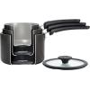 image:imageTramontina Ceramic Non Stick 6Piece Nesting Sauce Pan Set with Lids  Stackable Nonstick Cookware Set Dishwasher and Oven Safe WhiteDark Gray Ceramic