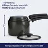 image:imageTramontina Ceramic Non Stick 6Piece Nesting Sauce Pan Set with Lids  Stackable Nonstick Cookware Set Dishwasher and Oven Safe WhiteDark Gray Ceramic