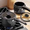 image:imageTramontina Ceramic Non Stick 6Piece Nesting Sauce Pan Set with Lids  Stackable Nonstick Cookware Set Dishwasher and Oven Safe WhiteGray