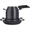 image:imageTramontina Ceramic Non Stick 6Piece Nesting Sauce Pan Set with Lids  Stackable Nonstick Cookware Set Dishwasher and Oven Safe WhiteGray