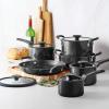 image:imageTramontina Ceramic Non Stick 6Piece Nesting Sauce Pan Set with Lids  Stackable Nonstick Cookware Set Dishwasher and Oven Safe WhiteGray