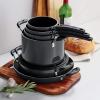 image:imageTramontina Ceramic Non Stick 6Piece Nesting Sauce Pan Set with Lids  Stackable Nonstick Cookware Set Dishwasher and Oven Safe WhiteGray