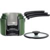 image:imageTramontina Ceramic Non Stick 6Piece Nesting Sauce Pan Set with Lids  Stackable Nonstick Cookware Set Dishwasher and Oven Safe WhiteGreen Ceramic