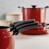 image:imageTramontina Ceramic Non Stick 6Piece Nesting Sauce Pan Set with Lids  Stackable Nonstick Cookware Set Dishwasher and Oven Safe WhiteRed