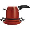 image:imageTramontina Ceramic Non Stick 6Piece Nesting Sauce Pan Set with Lids  Stackable Nonstick Cookware Set Dishwasher and Oven Safe WhiteRed