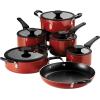 image:imageTramontina Ceramic Non Stick 6Piece Nesting Sauce Pan Set with Lids  Stackable Nonstick Cookware Set Dishwasher and Oven Safe WhiteRed