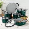 image:imageTramontina Ceramic Non Stick 6Piece Nesting Sauce Pan Set with Lids  Stackable Nonstick Cookware Set Dishwasher and Oven Safe WhiteTeal Ceramic